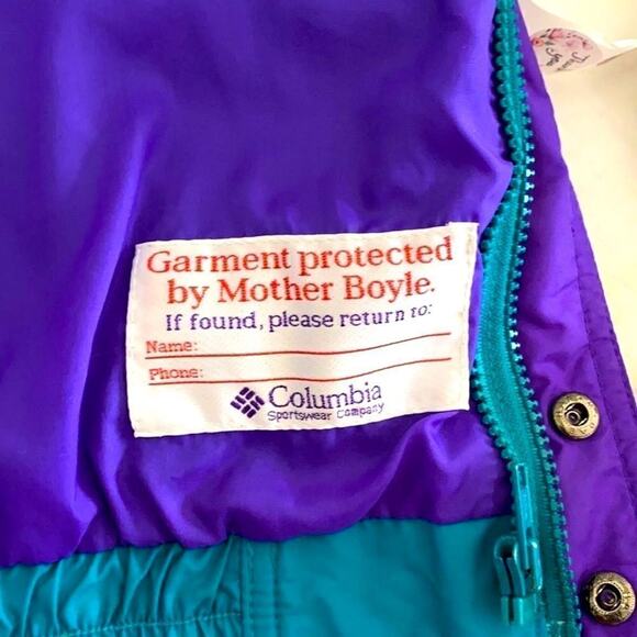 Vintage Columbia Ski Jacket S Teal/Purple. - Picture 10 of 14